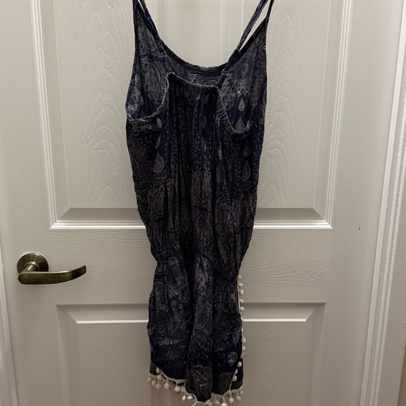 Navy Paisley Romper with Tassels - Picture 4 of 5